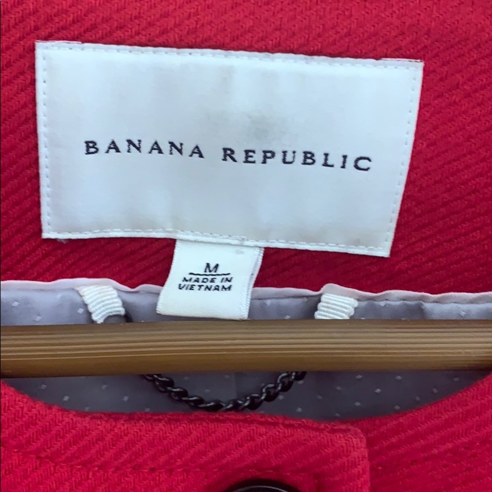 banana republic red coat with black buttons - Picture 9 of 9